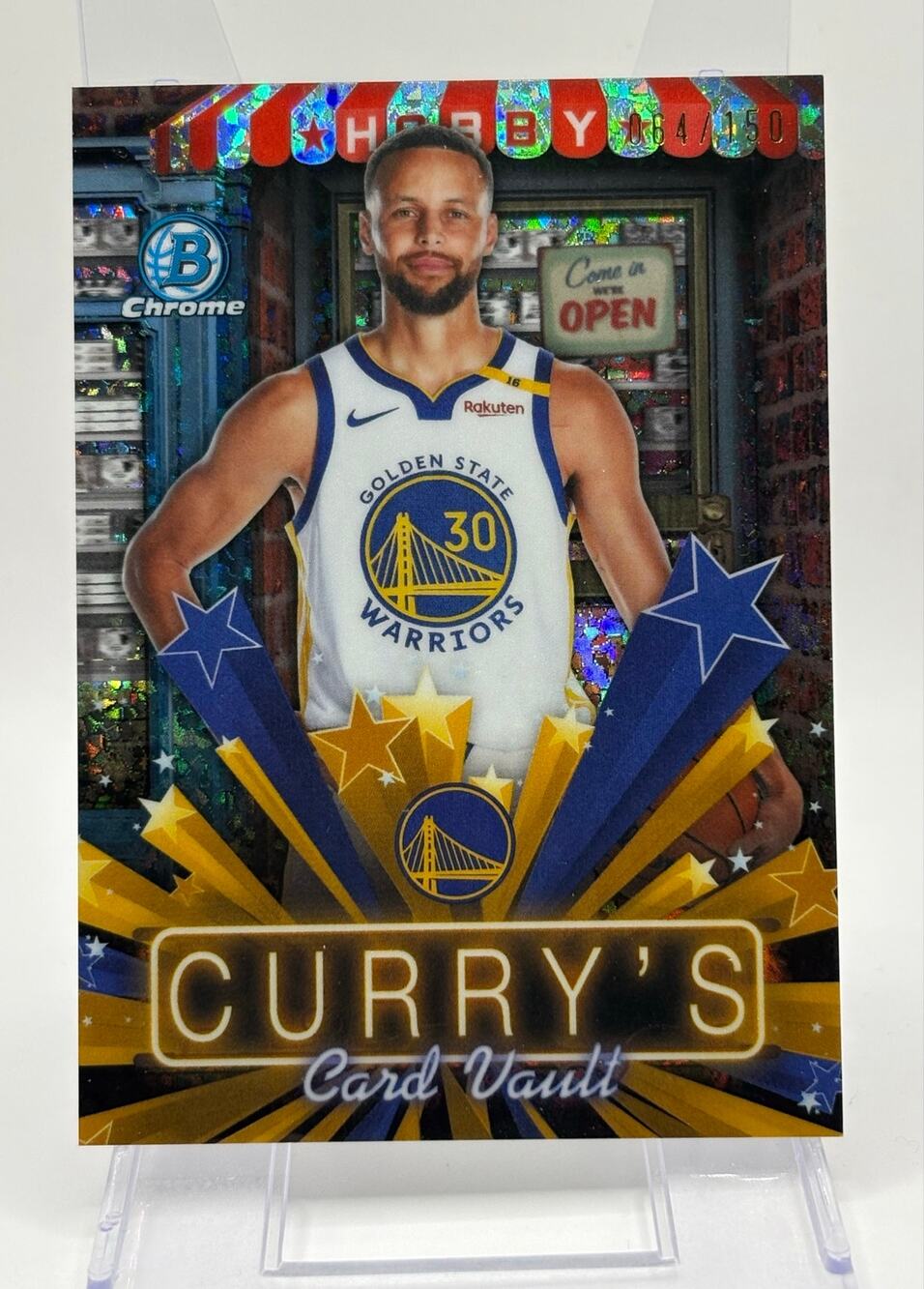 2025-2026 Bowman Chrome Stephen Curry Hobby Stars Mini-Diamond Refractor /150 SP